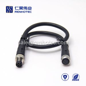 M8 Overmolded Cable A Code 6pin Male to Female Straight Solder 50CM Double Ended Cable M8 to M8 26AWG