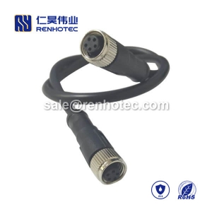M8 Overmolded Cable B Code 5pin Female to Female Straight Solder 1.5M Double Ended Cable M8 to M8 AWG22