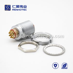 LEMO connector female 8 pin B Series Female Straight Push pull self-locking ECG Panel Mount