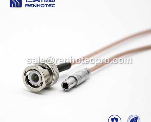 2 pin LEMO cable to BNC Male Straight Push pull self-locking FFA.00S RG316 2M Copper