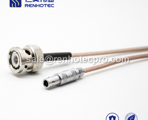 2 pin LEMO cable to BNC Male Straight Push pull self-locking FFA.00S RG316 2M Copper