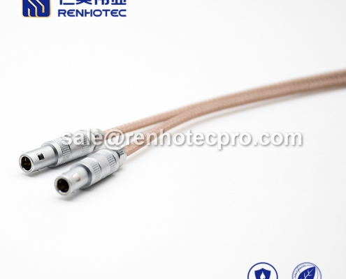 Cable for LEMO connector S Series 2pin Male Straight Push pull self-locking FFA.00S RG316 2M Copper Shield