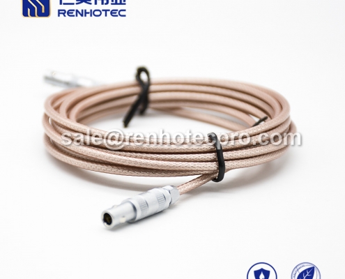 Cable for LEMO connector S Series 2pin Male Straight Push pull self-locking FFA.00S RG316 2M Copper Shield