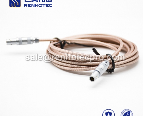 Cable for LEMO connector S Series 2pin Male Straight Push pull self-locking FFA.00S RG316 2M Copper Shield