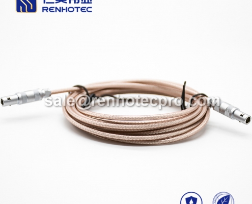 Cable for LEMO connector S Series 2pin Male Straight Push pull self-locking FFA.00S RG316 2M Copper Shield