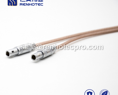 Cable for LEMO connector S Series 2pin Male Straight Push pull self-locking FFA.00S RG316 2M Copper Shield