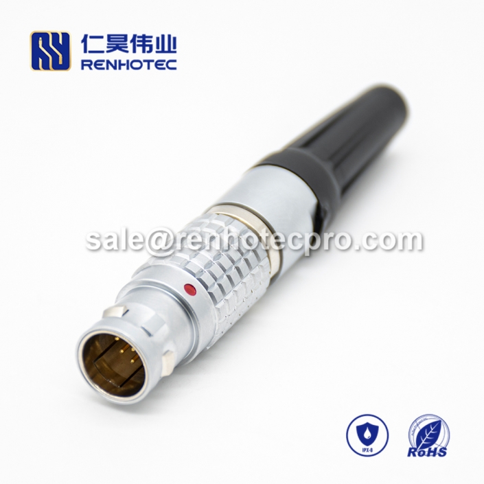 LEMO fgg.0b B Series 4 pin Push pull self-locking Connector Male Straight Brass Shell Cable installation