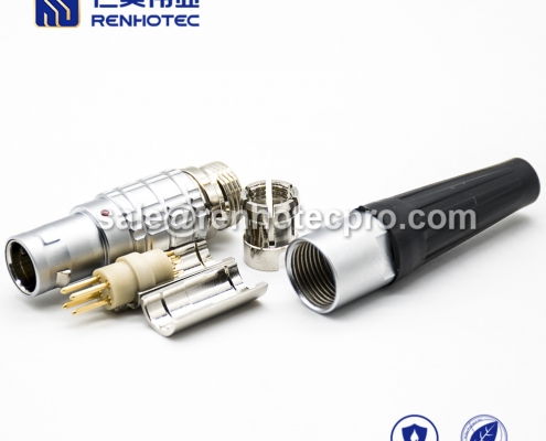 LEMO B Series 4 pin Male Straight Push pull self-locking Connector FGG Brass Shell Cable