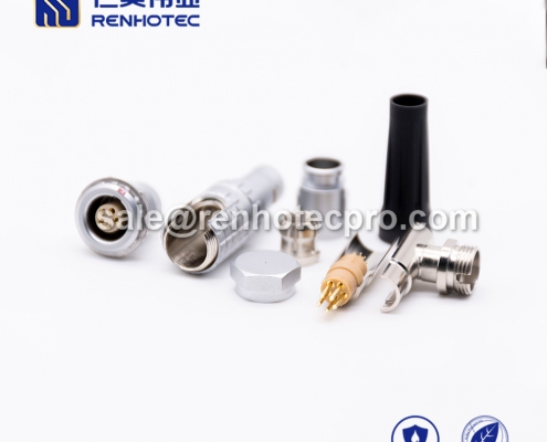 5 pin LEMO b series connector assembly Male Right Angle Push pull self-locking FHG Cable