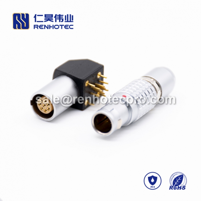 LEMO electrical connector B Series 8pins Male Straight Push pull self-locking FGG Cable