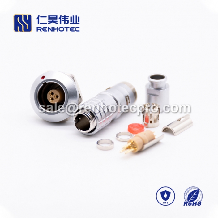 LEMO k connector 3 pin Male Straight Push pull self-locking FGG Cable installation