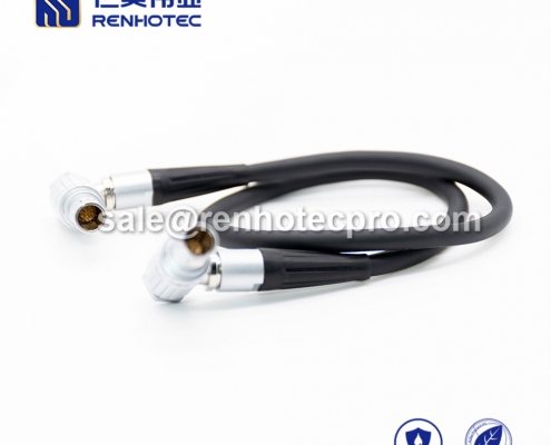 Cable LEMO 14 pin Male Right Angle Push pull self-locking FHG.3B PVC 1M Black Shield