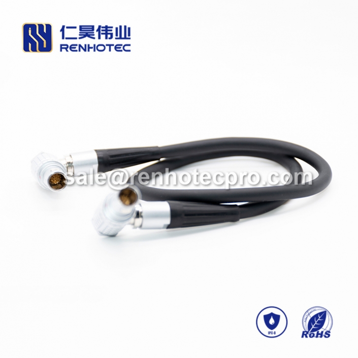 Cable LEMO 14 pin Male Right Angle Push pull self-locking FHG.3B PVC 1M Black Shield