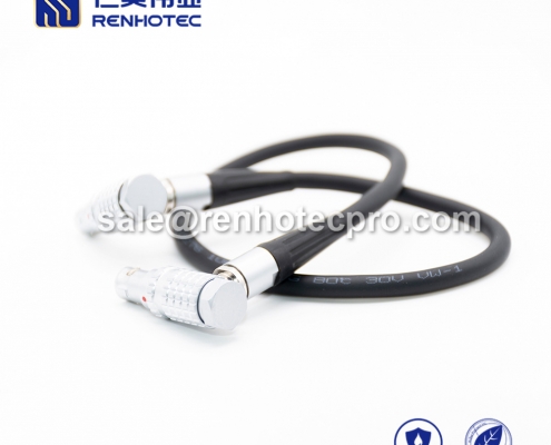 Cable LEMO 14 pin Male Right Angle Push pull self-locking FHG.3B PVC 1M Black Shield