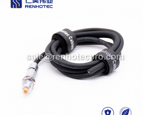 black LEMO cable B Series Male 2 pin Straight PVC Push pull self-locking FGG.0B 2M Black IP55