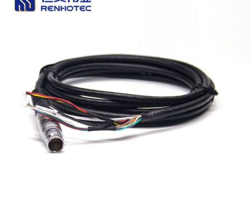 LEMO connector cable Male 12 pin Straight B Series Push pull self-locking FGG.2B PVC 2M Black