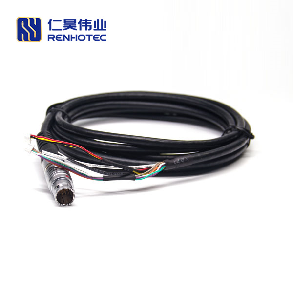 LEMO connector cable Male 12 pin Straight B Series Push pull self-locking FGG.2B PVC 2M Black