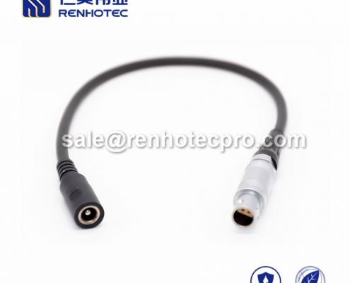 LEMO connector Cable S Series Female 4 pin Push pull self-locking Straight DC Male PVC 1M Black