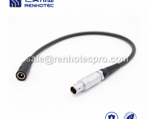 LEMO connector Cable S Series Female 4 pin Push pull self-locking Straight DC Male PVC 1M Black