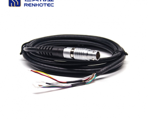 LEMO connector cable Male 12 pin Straight B Series Push pull self-locking FGG.2B PVC 2M Black