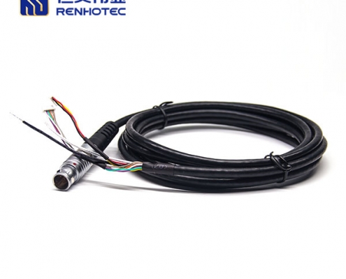 LEMO connector cable Male 12 pin Straight B Series Push pull self-locking FGG.2B PVC 2M Black