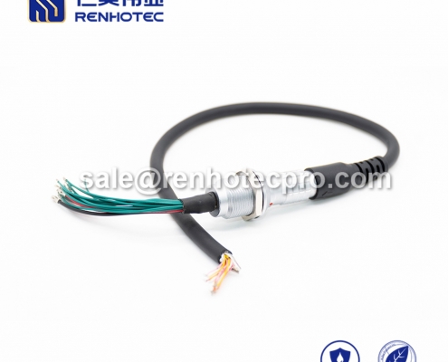 LEMO Coaxial cable FHG.2K Male 14pin Straight Push pull self-locking PVC 1M Black Shield IP68 / IP66