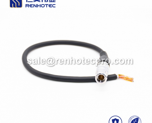 LEMO Coaxial cable FHG.2K Male 14pin Straight Push pull self-locking PVC 1M Black Shield IP68 / IP66