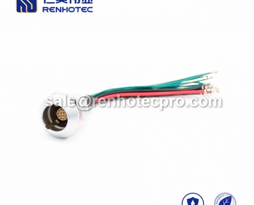 LEMO Coaxial cable FHG.2K Male 14pin Straight Push pull self-locking PVC 1M Black Shield IP68 / IP66