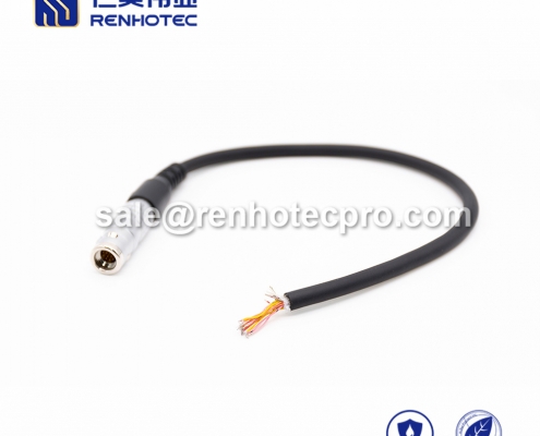 LEMO Coaxial cable FHG.2K Male 14pin Straight Push pull self-locking PVC 1M Black Shield IP68 / IP66