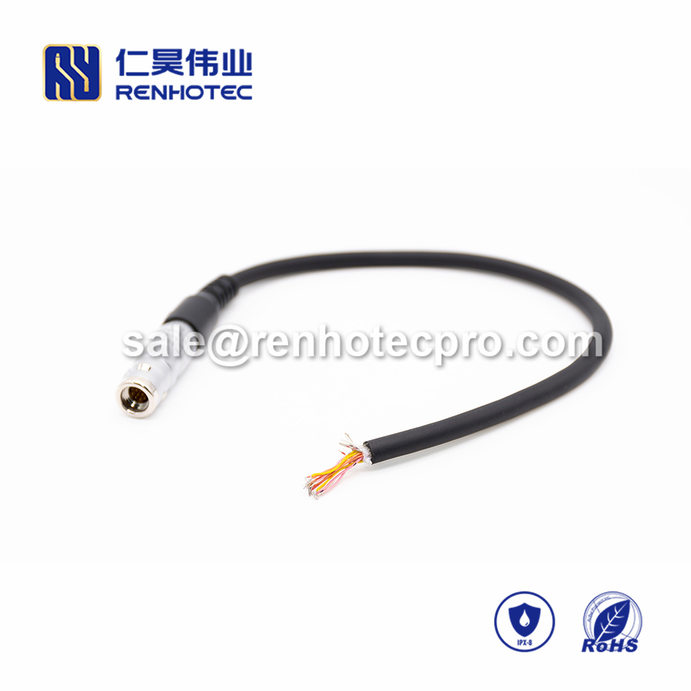 LEMO Coaxial cable FHG.2K Male 14pin Straight Push pull self-locking PVC 1M Black Shield IP68 / IP66