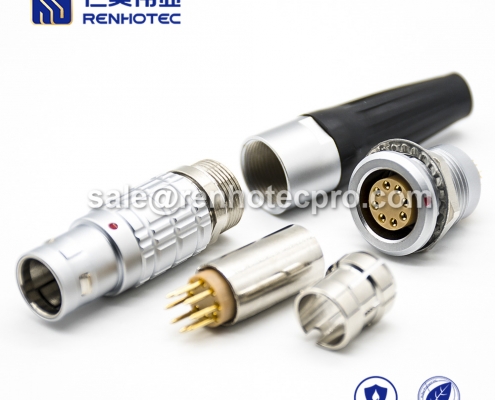 LEMO connector male 8 pins B Series Male Straight Push pull self-locking FGG Cable